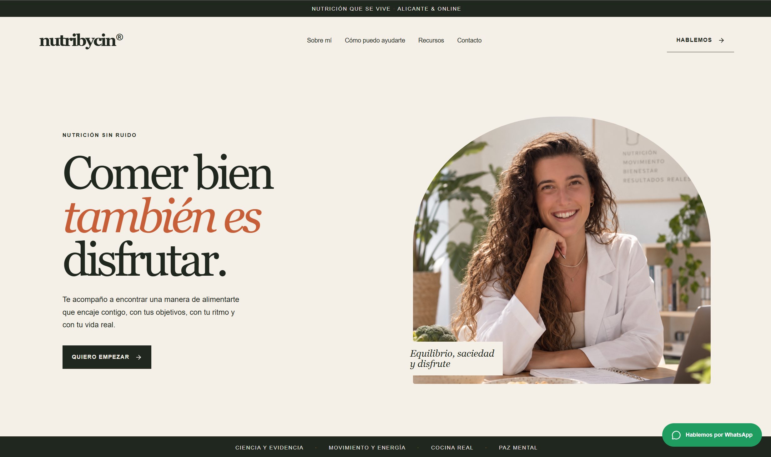 Vista del proyecto NutriByCin